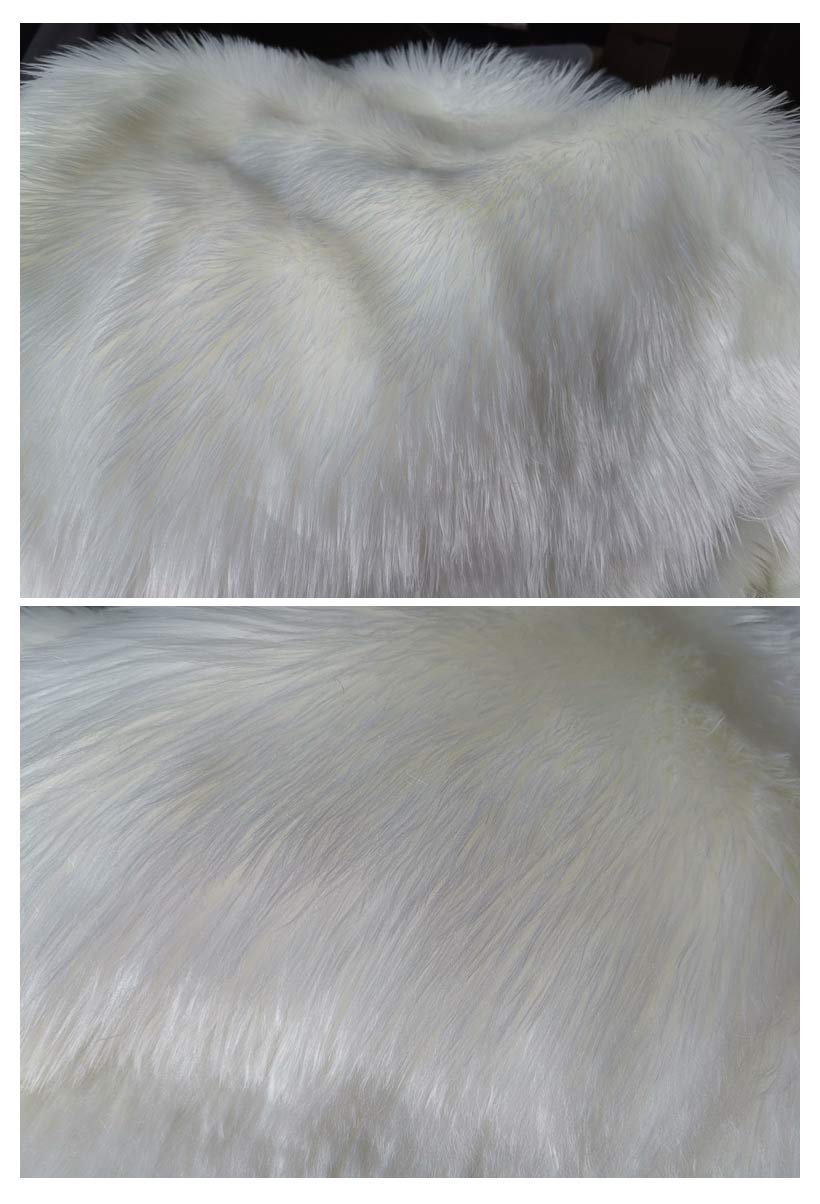 Amazon.co.jp: フェイクファー 生地 ふわふわ 幅180cm 毛足60mm 白い 