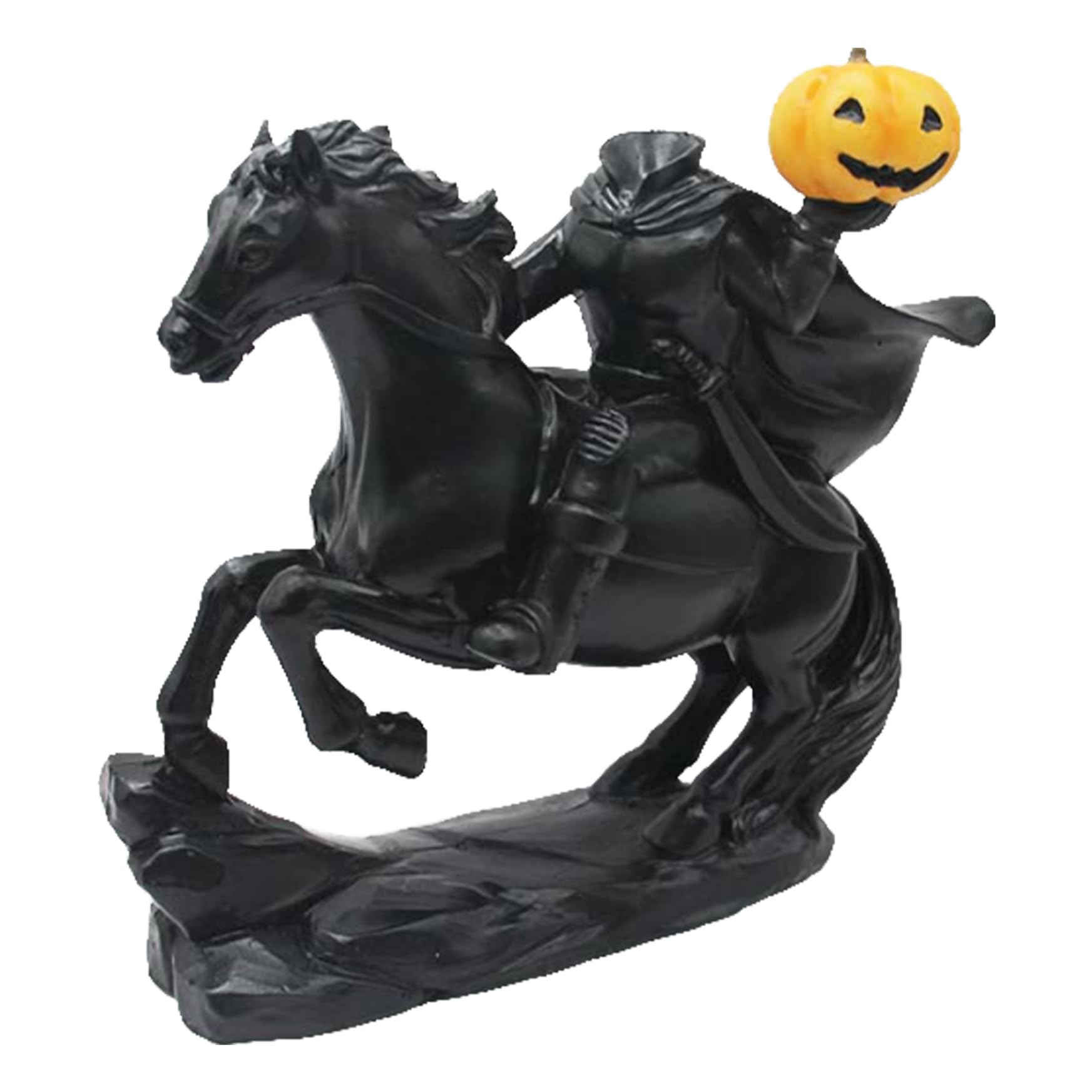 Xoeryoy Headless Horseman Statue Halloween Horror Resin Headless Horseman Statue with Pumpkin Vintage Decor for Home Office Desktop (Style 2)