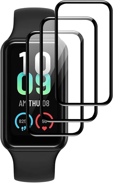 Screen Protector for Amazfit Band 7, KZIOACSH 3 Pack Full Coverage 3D Curved Edge Anti-Scratch Protective Film Flexible PET Anti-Fingerprint Bubble Free Transparent Screen Protector Cover