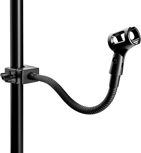 KBC1458 - Soporte de micrófono de cuello de cisne de 13 pulgadas con abrazadera súper cangrejo, soporte de brazo de micrófono flexible, compatible