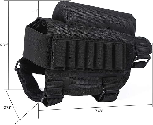 Miniatura 3 de KWNRAOR Elevador de mejillas para rifles, almohadilla para reposamuñecas para rifles con 7 soportes para munición para 300 308 Winmag