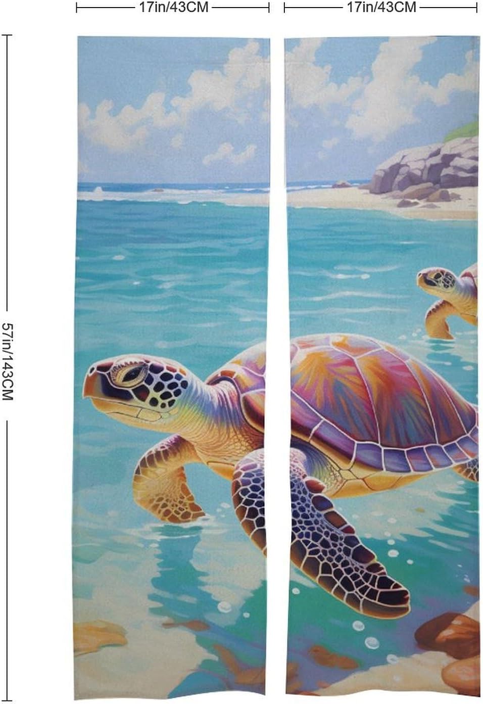 Ocean Animal Sea Turtles Door Curtain Blackout Door Cover Curtains Door Screen for Home Accessories