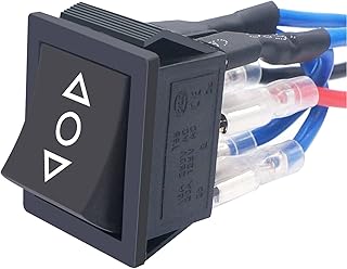 weideer 20A 12V DC Motor Polarity Reverse Rocker Switch DPDT 6 Pin ON-Off-ON Boat Motor Control Switch with Jumper Wires KCD2-203-JT-X