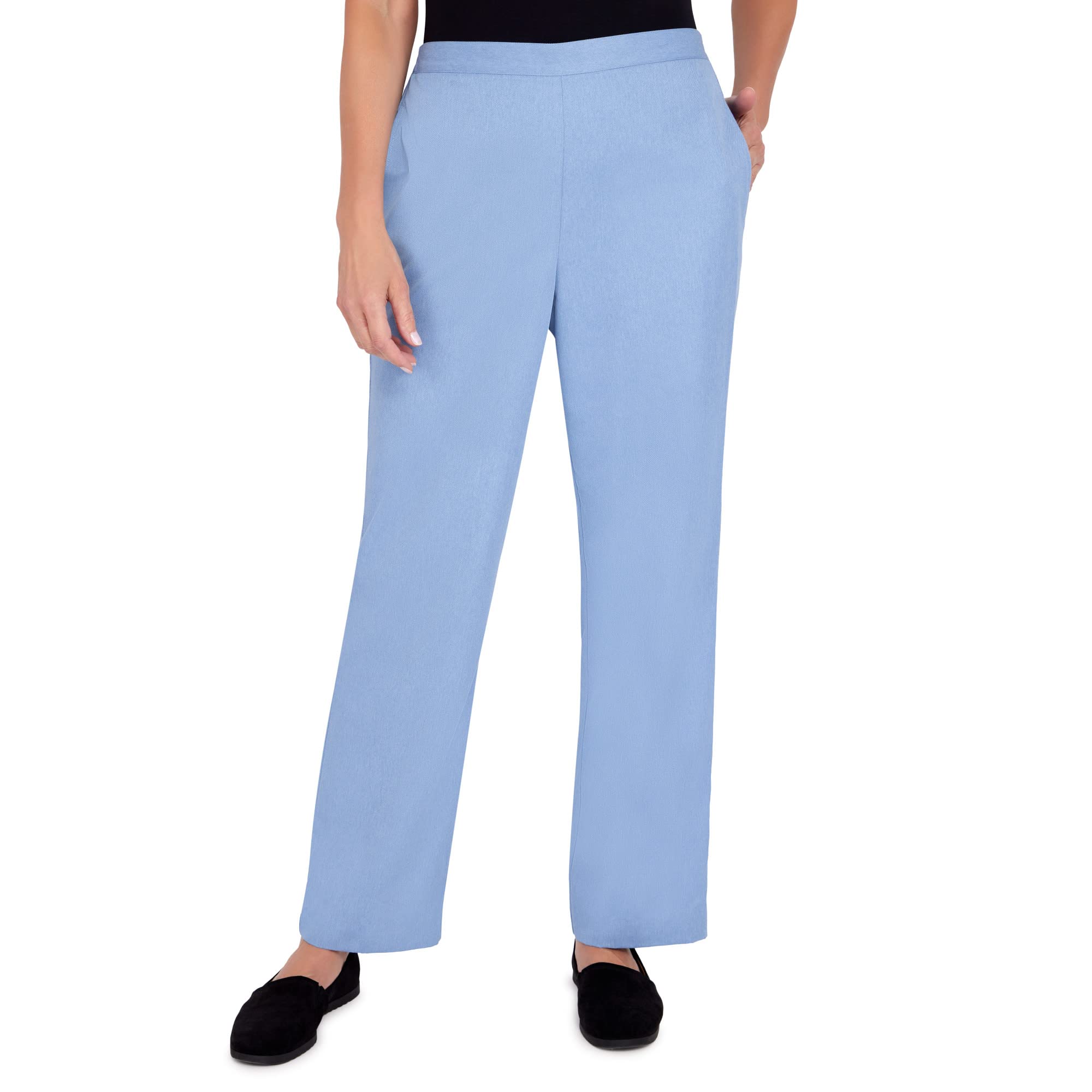 Alfred Dunner Womens Womens Corduroy Pull-On Straight Leg Short Length Pant