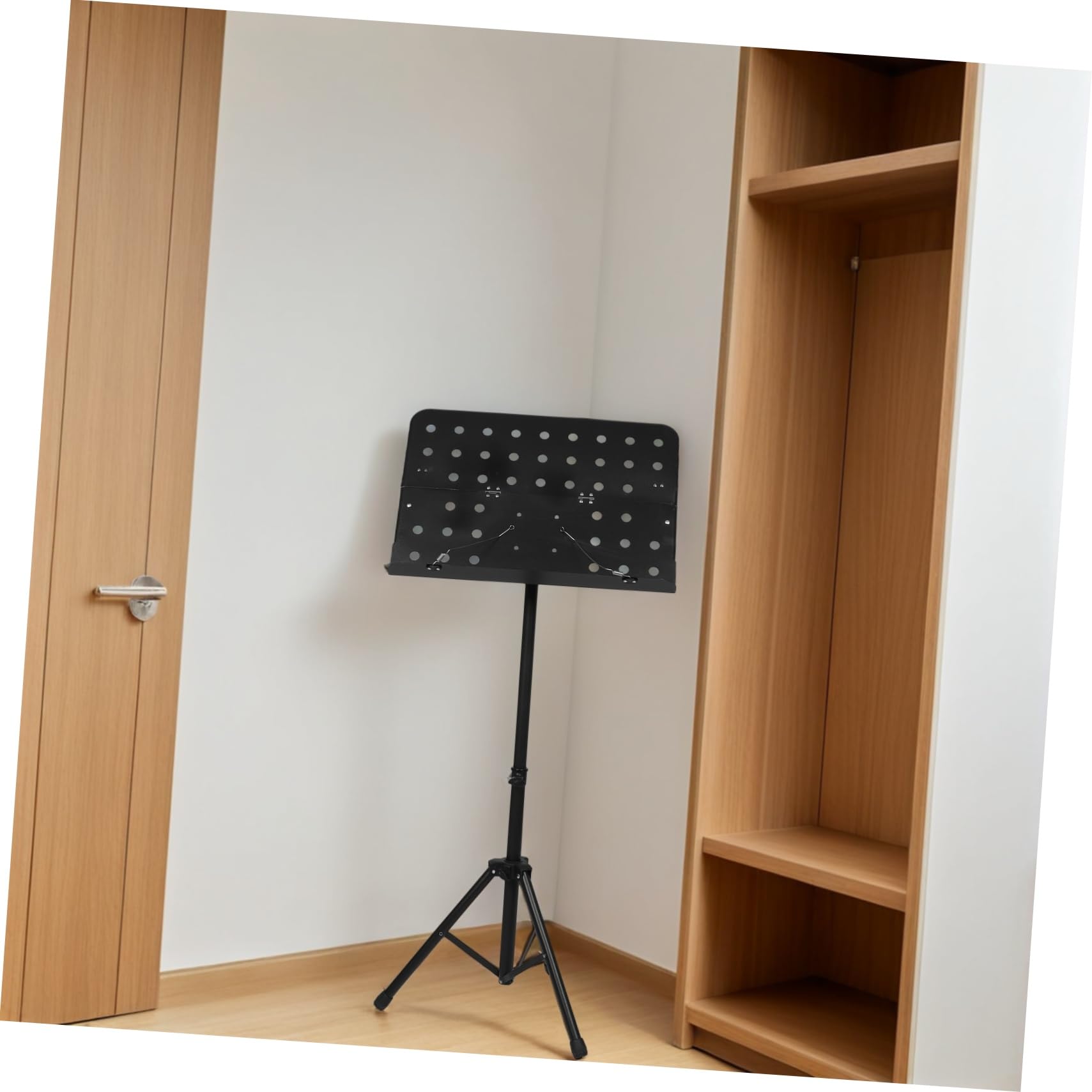 Schwarzer, Klappbarer Notenständer Höhenverstellbar für Musik | Kunststoff und Eisen, Tragbar für Probe und Auftritt, für Band Ensemble und Piano