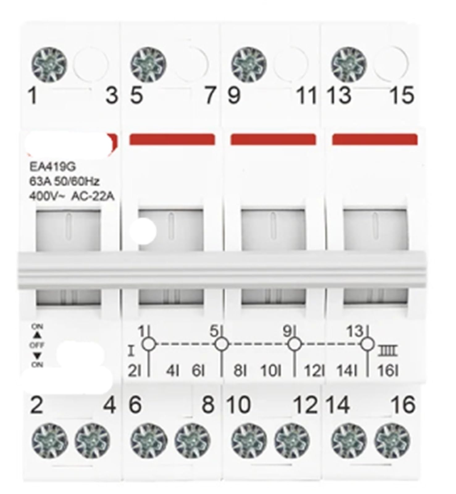 Interruttore di trasferimento manuale modulare a doppia alimentazione da 40 A 63 A 1 P 2 P 3 P 4 P 1 pz.(4,40A)