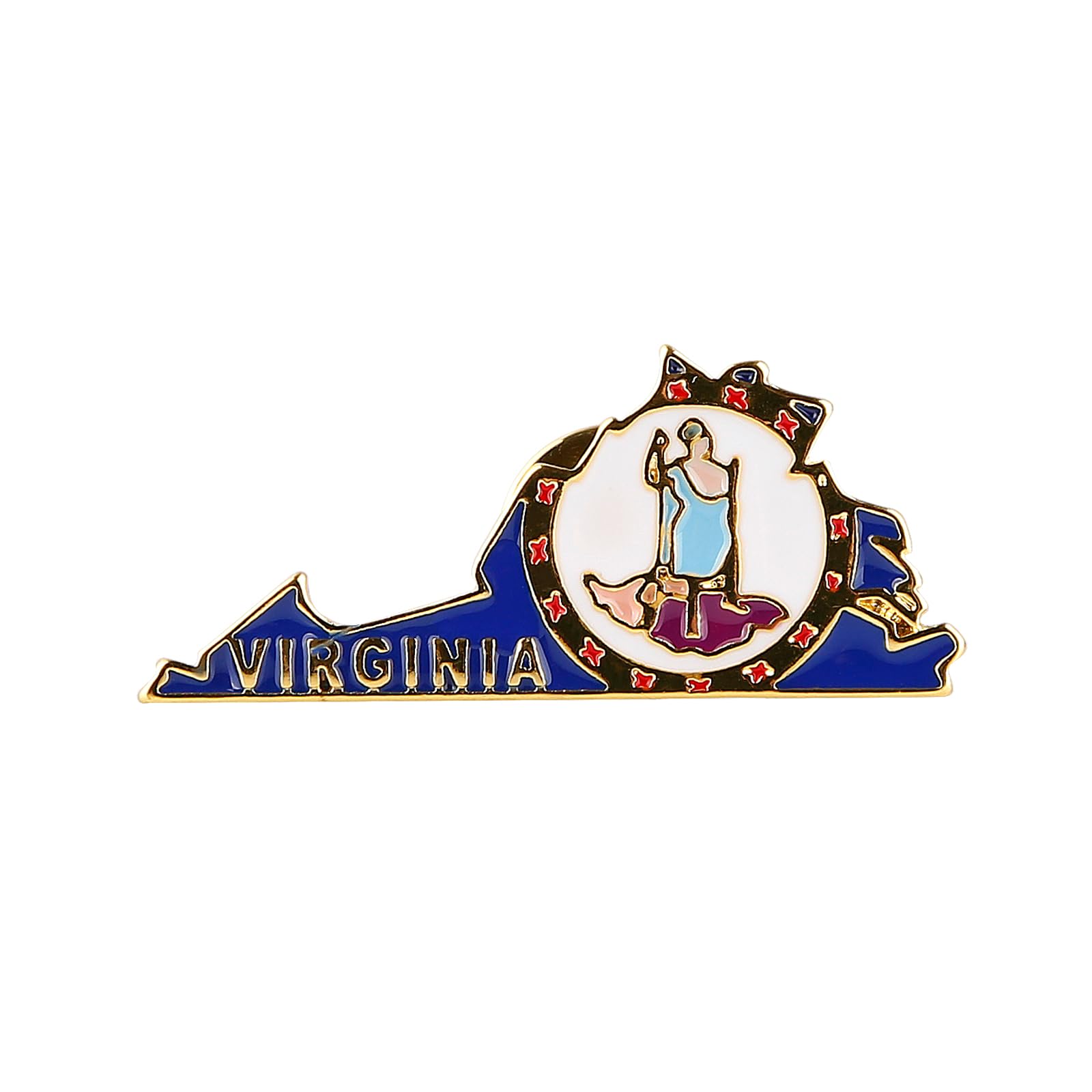 State Shaped Map Lapel Metal Pin Enamel Brooch Keepsake Beautifully Designed for Backpack Hat