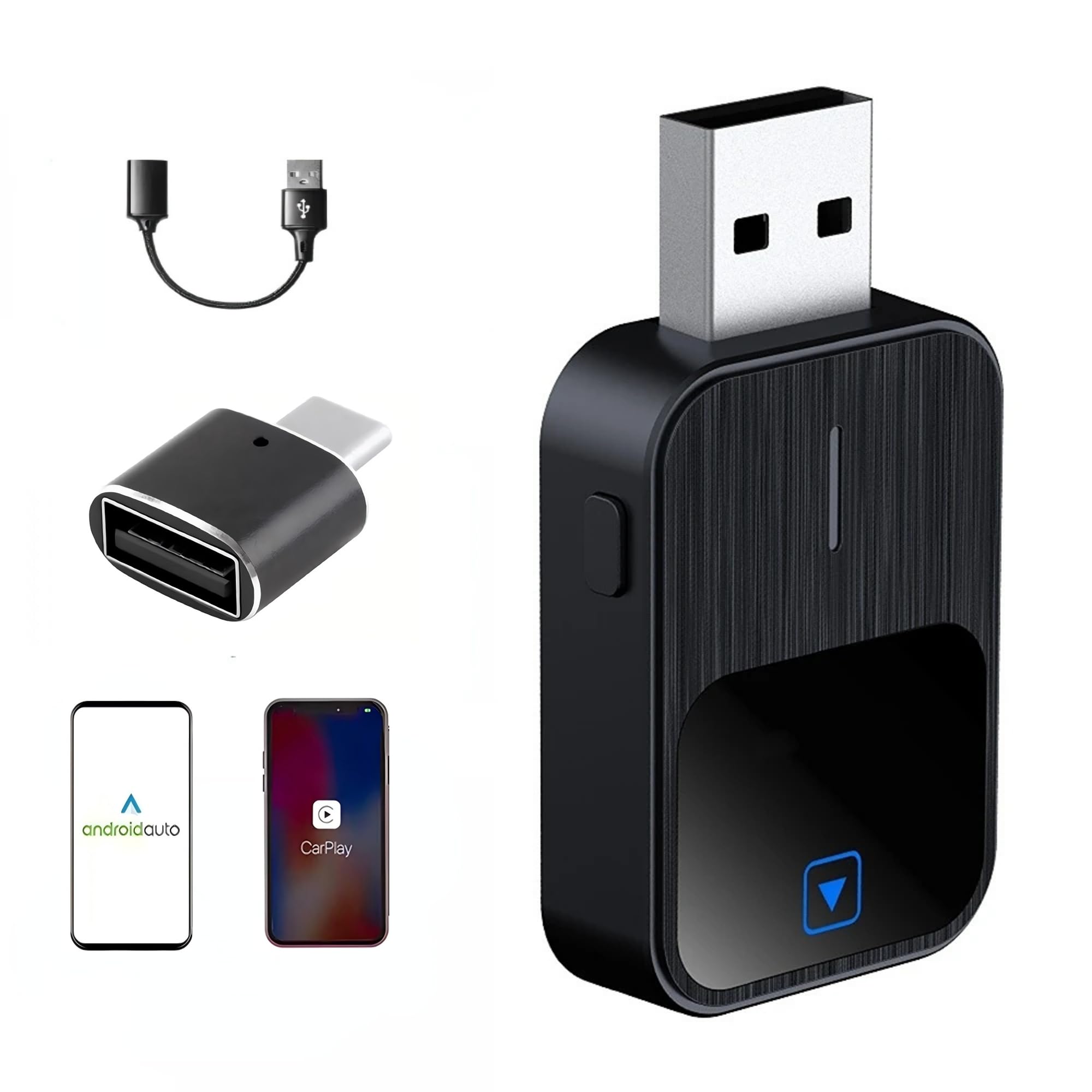 2 in 1 Wireless CarPlay Adapter - Compatible with iPhone and Android Auto Wireless, USB/Type-C, Mini-Stable without Delay, Plug and Play, iOS 10+ and CarPlay Compatible Vehicles-image-8