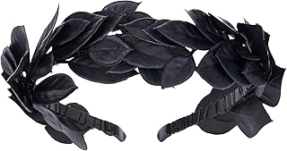 Black Greek Laurel Crown - Handmade Dark Leaf Headband Renaissance Hair Accessories for King Men Women Medieval Renfaire Halloween Cosplay Toga Costume Photo Prop