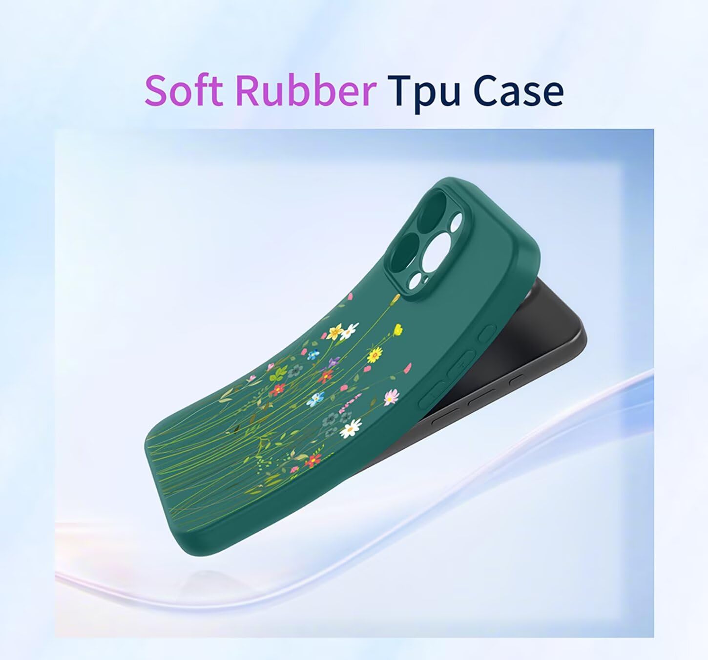ILING Cover per Realme GT 7 5G / Realme GT 7T 5G, Design a Onde e Airbag Antiurto Morbido Liquido Silicone TPU Bumper Custodia, Ultrasottile Matte Skin Feel Case Cover (Verde