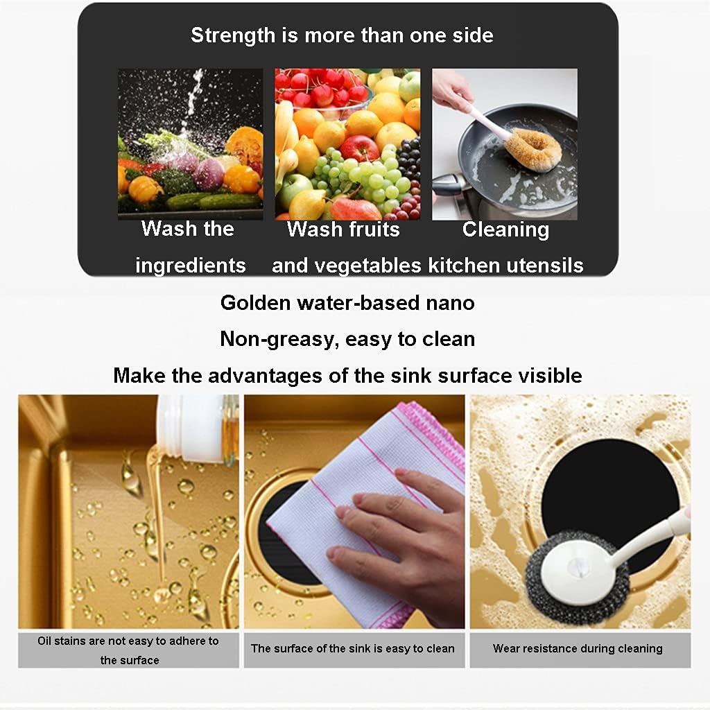 Kitchen Sinks,Kitchen Sink Bathroom Sinks Stainless Steel,Embedded Sink Spray Gfaucet Sinkder Counter Basin Cbar Sink/Den/38X26Cm