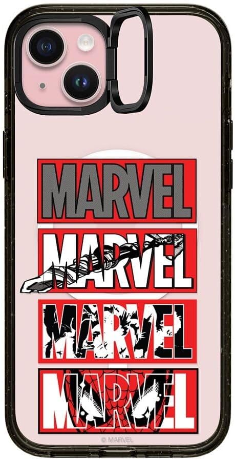 CASETiFY Impact Ring Stand iPhone 17 Pro Max Case [Marvel Colab/Kickstand/Magsafe / 6.5 ft. 3X Military Grade Drop Protection] - Venom VS - Clear Black