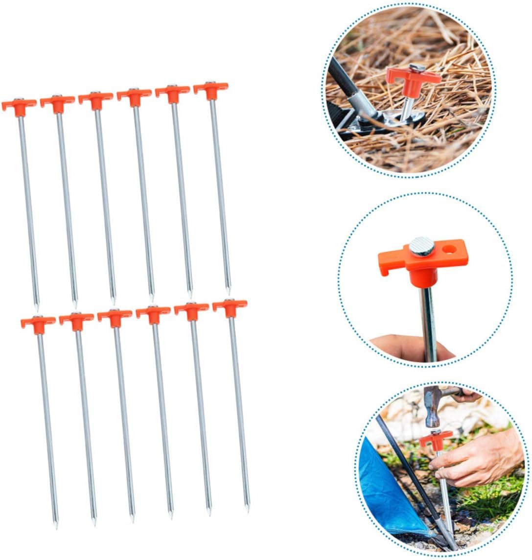 POPETPOP 12pcs Camping Tent Nails Tent Stakes Rock Pegs for Tarp Stakes Accessories