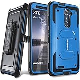 COVRWARE ZTE ZMAX PRO - [Aegis Series] w/ [Built-in Screen Protector] Heavy Duty Full-Body Rugged Holster Armor Case [Belt Swivel Clip][Kickstand]For ZTE ZMAX PRO (2016 Release) / ZTE Carry, Blue