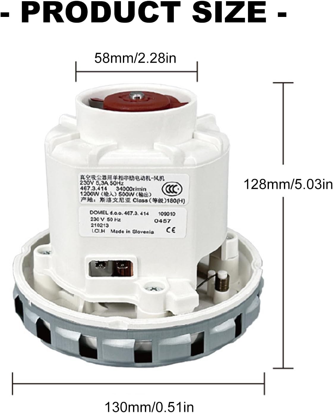 High Speed Vacuum Motor Powerful Suction Metal Construction for Home Collector Replacement