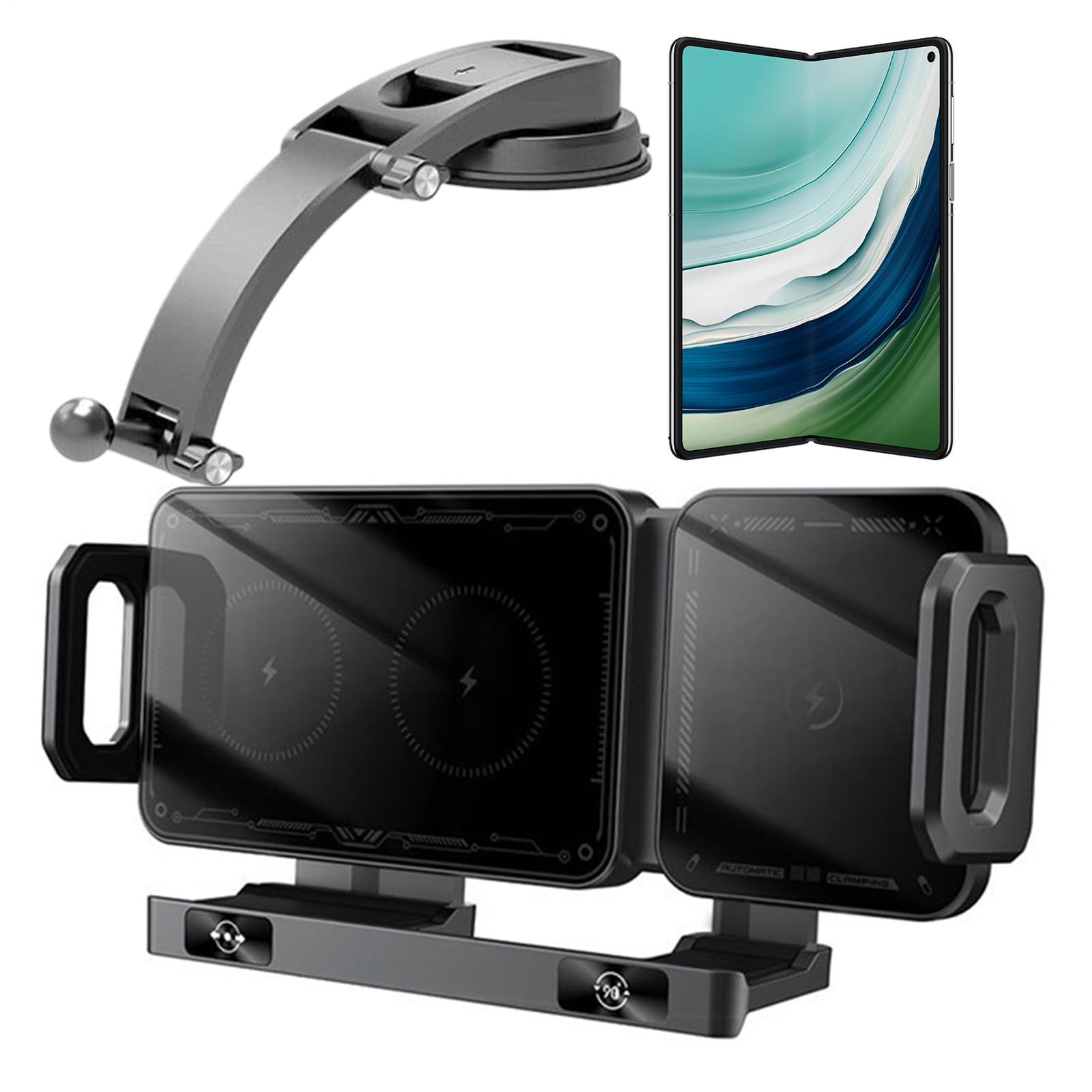 Caricatore Wireless per Auto 15W Ricarica Rapida Supporto Aria | Porta Telefono ad Aggancio Automatico per Pendolarismo Viaggi a Lunga Distanza