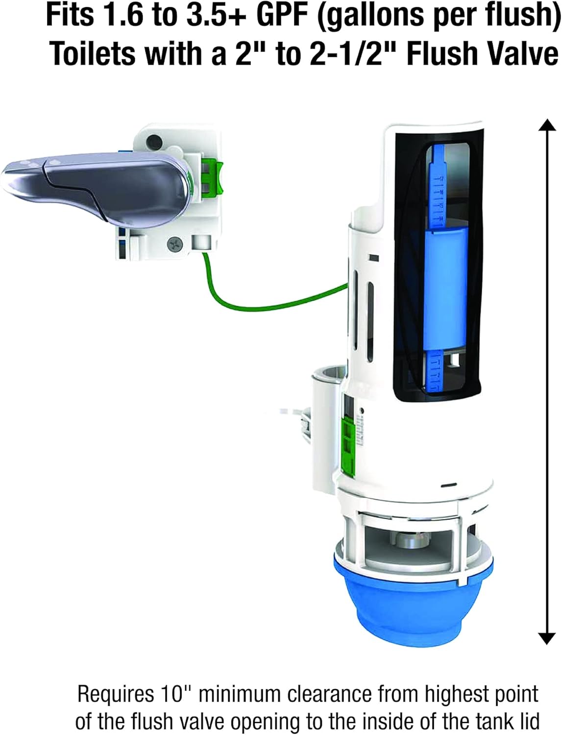 Danco HYR271T Hydroright Dual Flush Valve And Lever Handle, No Size, White