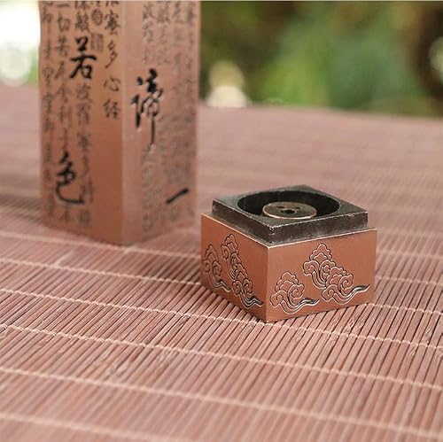 Zenation Small Incense Burner, Incense Holder For Sticks, Alloy Incense Stick Holder Inscribed Buddhist Heart Sutra And Detachable Ash Cather With 40 Incense Sticks(Red Copper) #TOP3