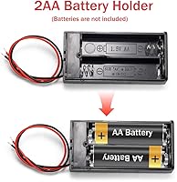 Vista 5 de LampVPath 5 soportes de batería AA con interruptor, 2 fundas de batería AA de 1.5 V con cables e interruptor de encendidoapagado (paquete de 5)