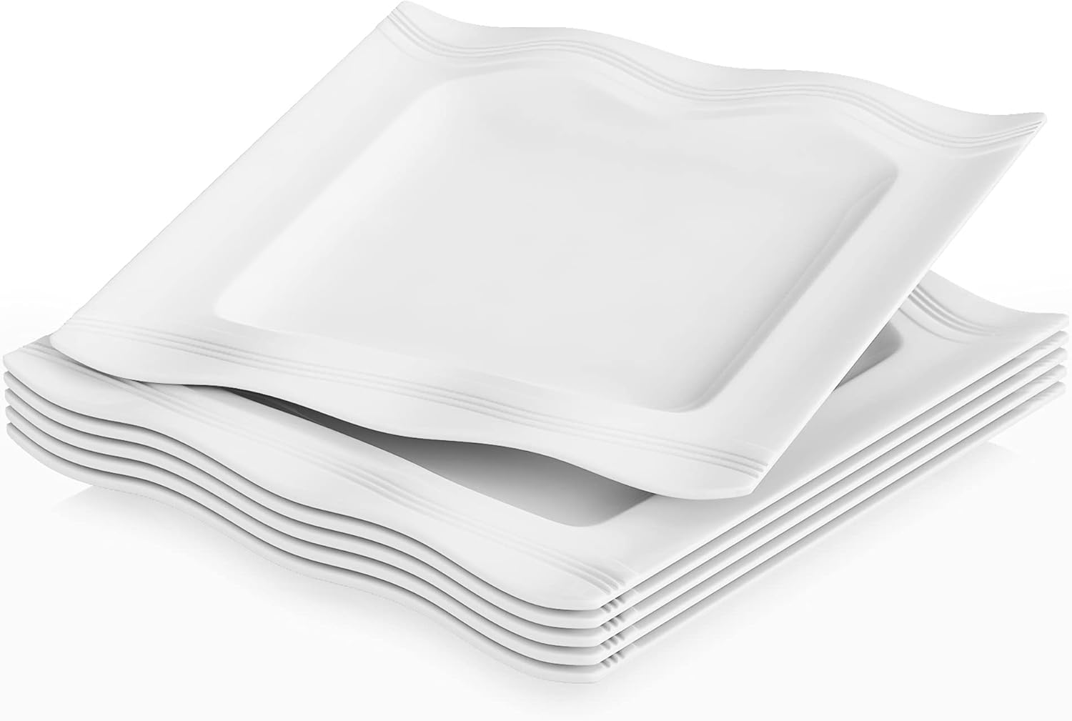 MALACASA White Dinner Plates, 10.25" Porcelain Plates