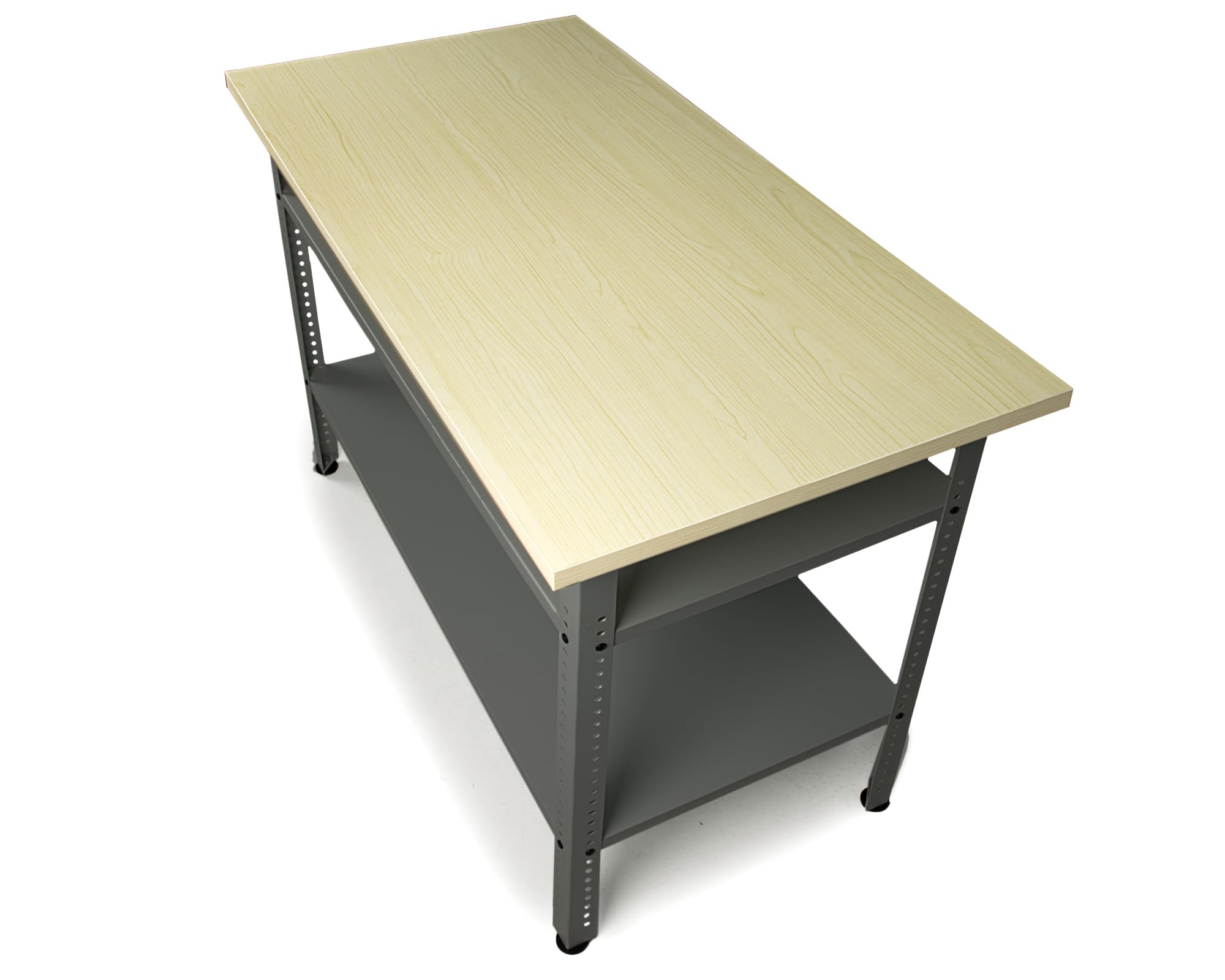 Ondis24 Werkbank 120cm Nobbi Pro Packtisch aus Metall, mit Arbeitsplatte, höhenverstellbare Einlegeböden, Justierfüße, Werktisch für Sparfüchse lichtgrau (85cm)