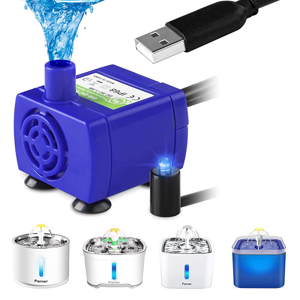 Parner Pet Drinking Fountain Pump - Replacement Pump for Flower Cat Water Fountain 1.6L/2.4L/2.5L, Ultra-Quiet Low Power Consumption Motor Water Pump