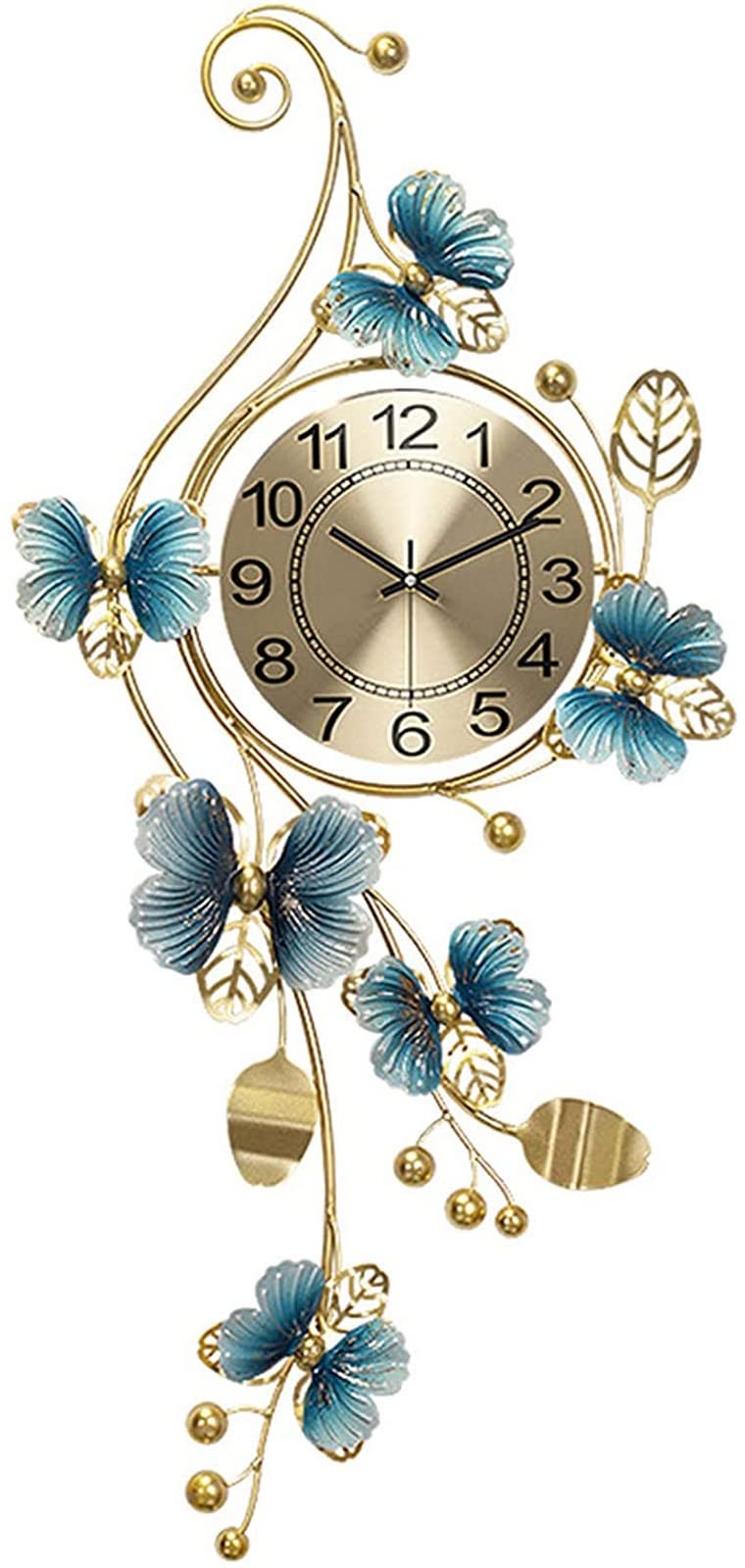 SaryEdge Wall Clock Art Clock Decorative Wrought Iron Wall Clocks,Silent Non-Ticking Quartz Clock,Large Modern Wall Clock Decor for Living Rooms Office Cafe Hotel,43 * 90Cm,