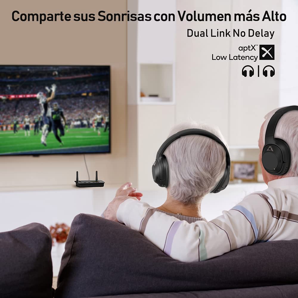 1Mii B03Pro Receptor Bluetooth HiFi, Transmisor Bluetooth 5.3 TV Adaptador Audio con Audiophile ESS DAC & aptX HD/Baja Latencia, Largo Alcance, Salida Entrada Óptica RCA AUX 3.5mm para Estéreo