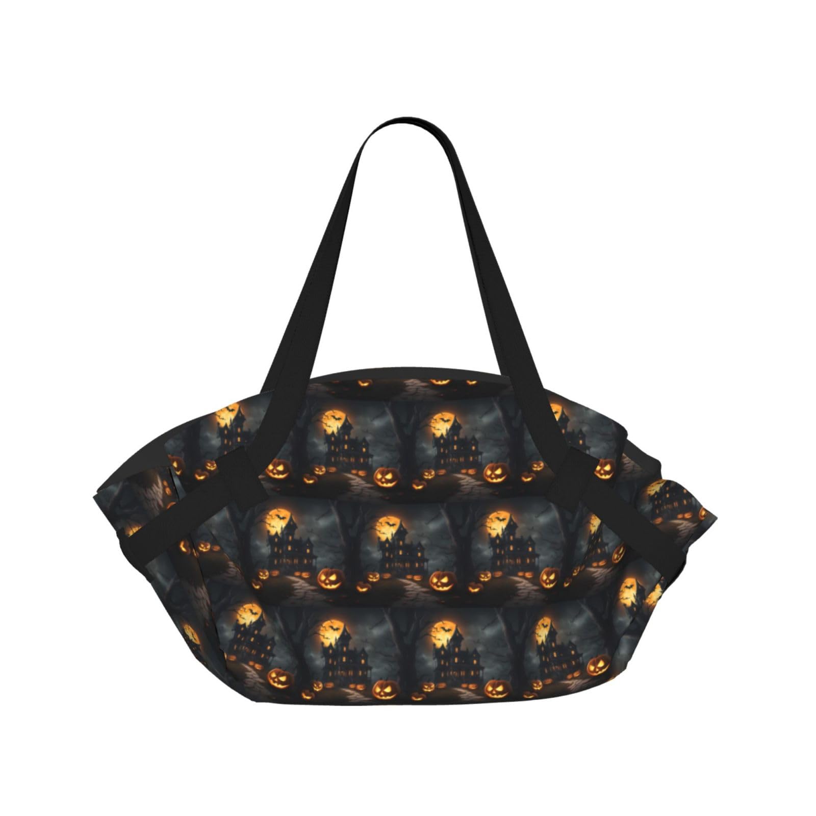 UVBDF Halloween Horror 2-in-1 Camping Blanket Tote, Waterproof Stylish Printed Outdoor Bag for Beach Park and Picnic
