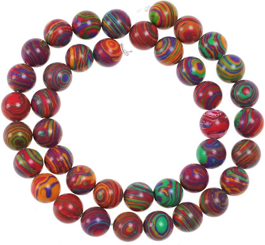 6mm Rainbow Malachite Beads for Jewelry Making Handmade Colored Malachite Beads