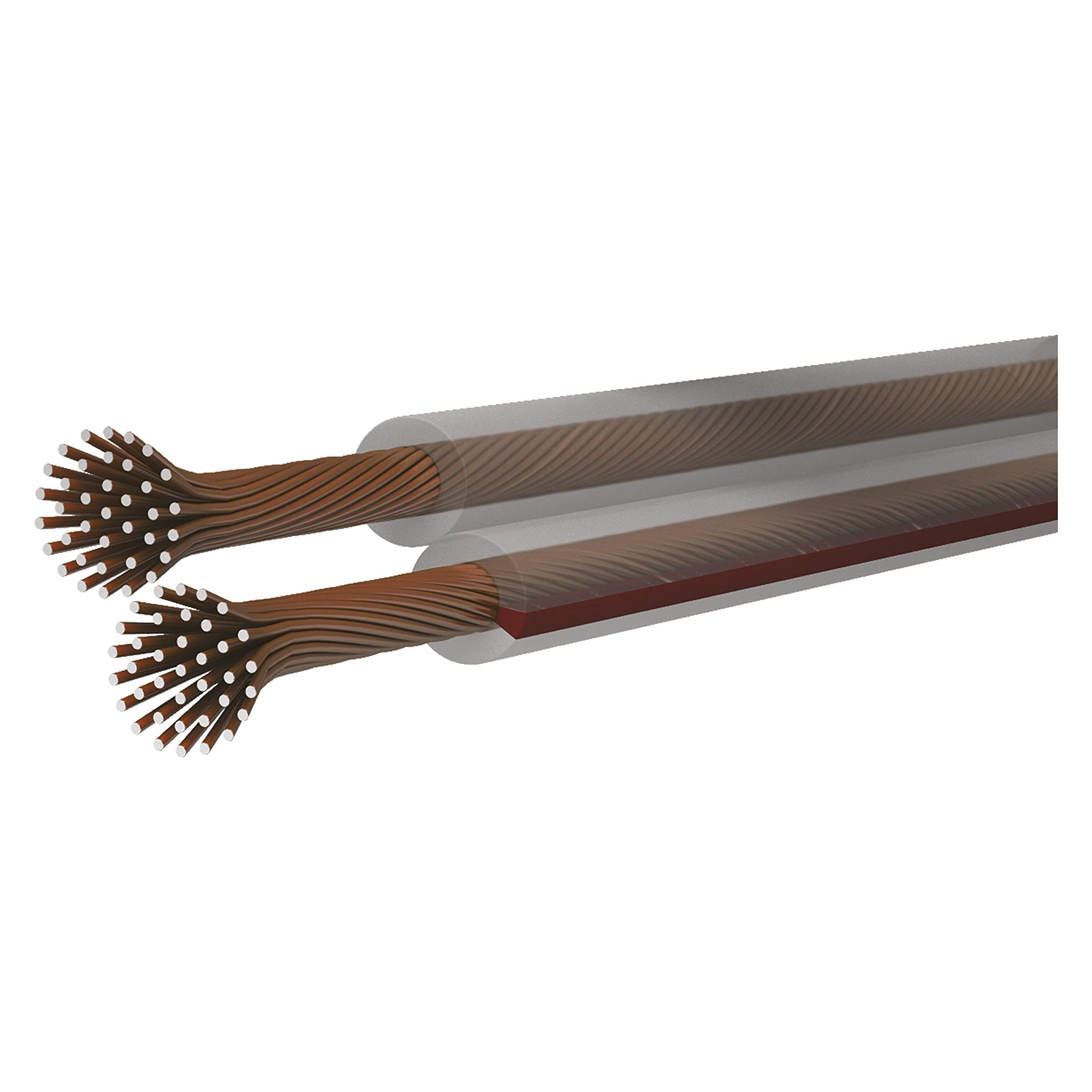 EMOS S8405 Câble de haut-parleur HiFi 2 x 2,5 mm² 100 m en CCA pour haut-parleurs et systèmes Surround Transparent avec marquage polarité