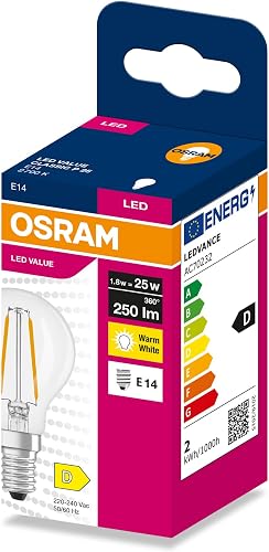 OSRAM LED FILAMENT CLASSIC P VALUE 1.8W 2700K Clear E14