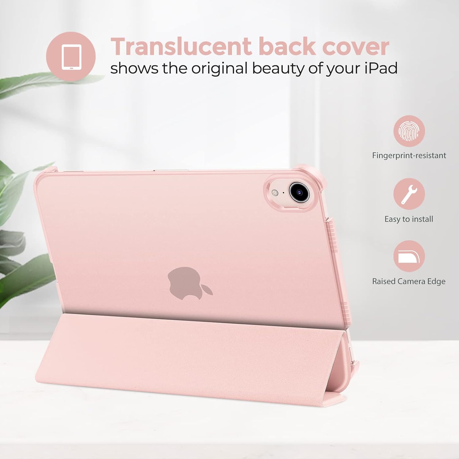 ProCase Smart Case(Pink) for iPad mini 6 8.3 Inch 2021 Bundle with 2 Pack Screen Protector + 2 Pack Camera Lens Protector Matching iPad Colors(Starlight) for iPad mini 6th Generation image 4