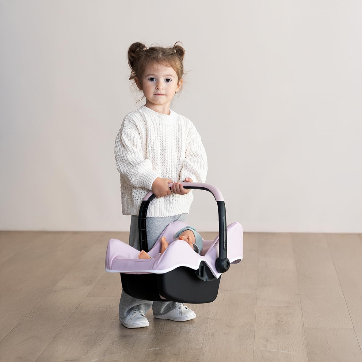 Smoby - Maxi-Cosi - Siège Rose - Jouet d'Imitation - pour Poupons Jusqu'à 42 cms - Léger - Poignée Orientable - A Partir de 3 Ans - Fabrication Espagnole