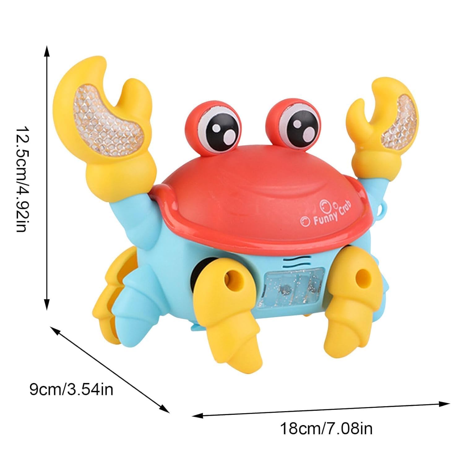 CHIDDHAN Mini Crawling Crab Baby Musical & Lightning Toy for Toddler, Infant Kids Toy with Moving Hands Lightning Toy with Sound Educational & Learning Toy Best Birthday Gift for Kids Walking Toy 1