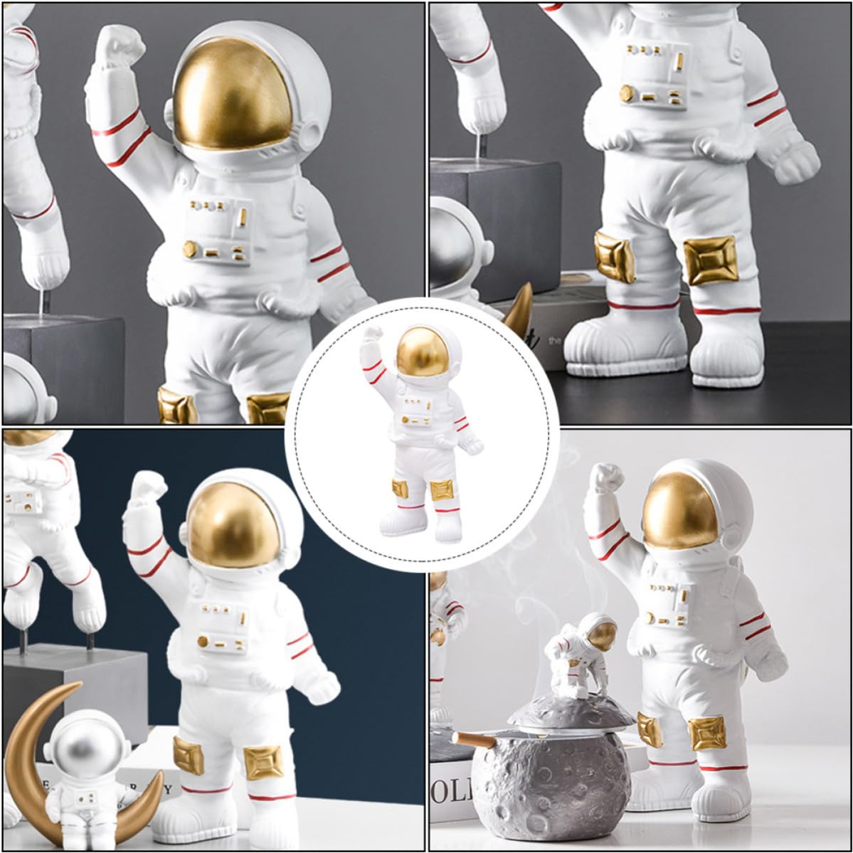 TOYANDONA Adorno de Resina Forma de Astronauta para Decoración de Habitación Infantil y Sala de Estar, Ligero, Portátil y Fácil de Usar