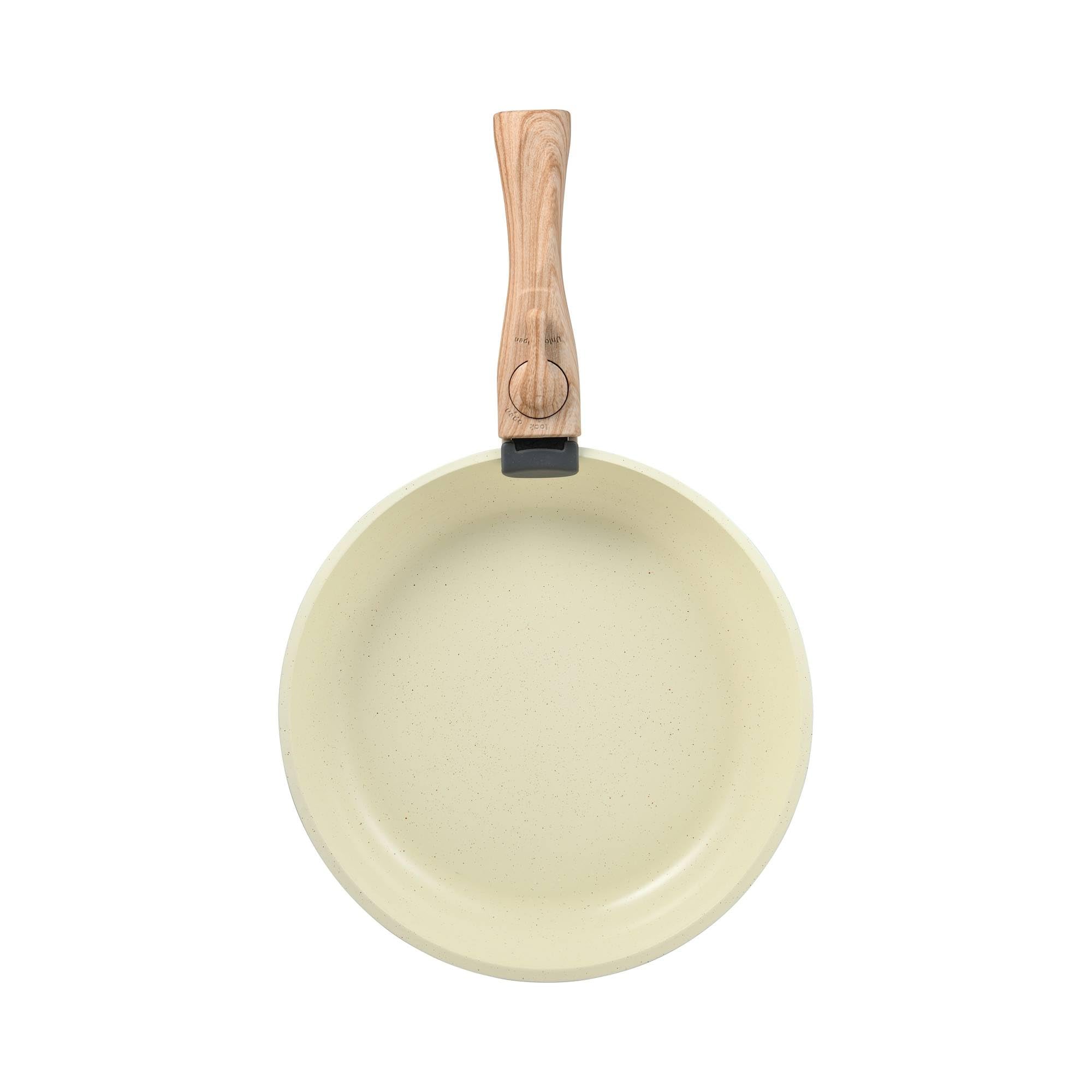 Bergner Click&Cook Juego de 2 Sartenes Ø22Ø26cm Aluminio fundido Blanco + Mango desmontable