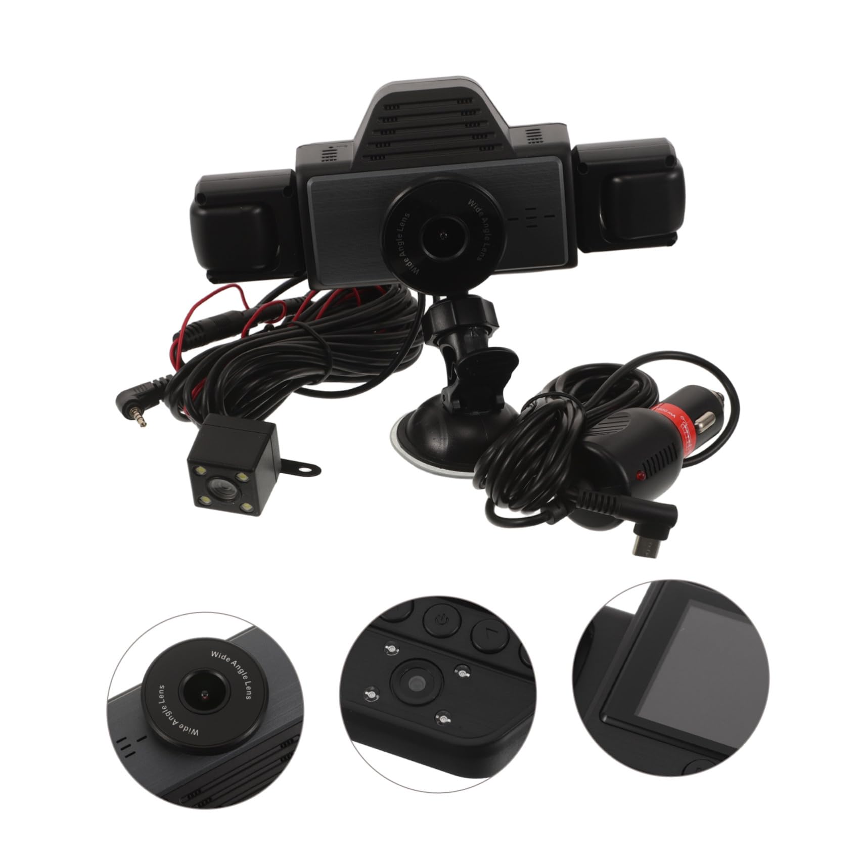 Videoregistratore Auto con Wifi, Visione Notturna Infrarossi | Copertura Grandangolare, Registrazione in Ciclo Automatica, Corpo Abs Nero, per Auto e Viaggio su Strada