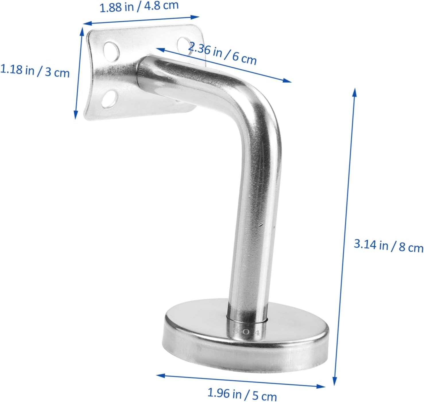 Tofficu 2pcs Wall Mounted Handrail Bracket Support Heavy Duty Stair Rail Brackets for Hotel Gym Office