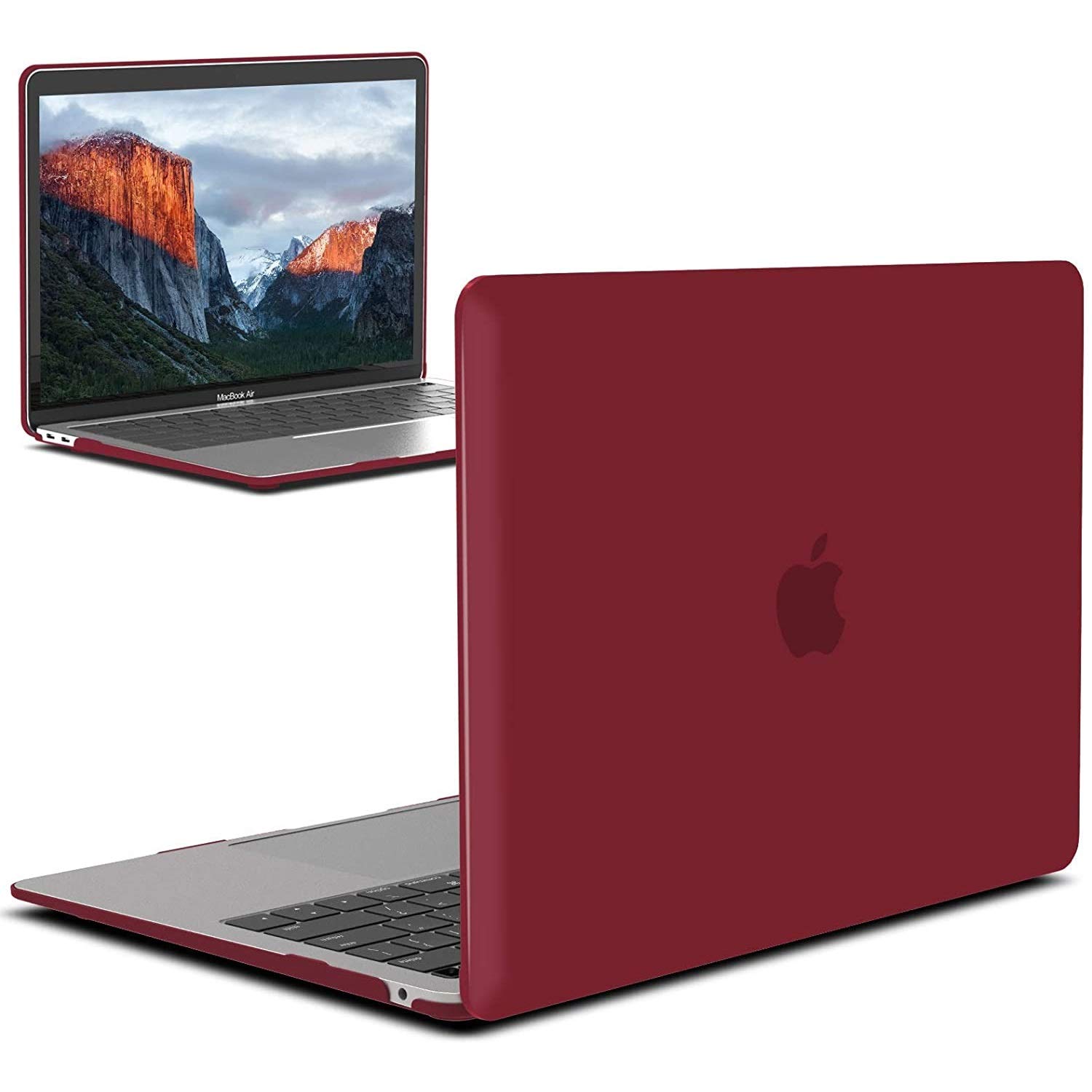 eWINNER Hard Shell Case Protective Snap On Cover Compatible with MacBook Air New 13 Inch A2337 (M1) A2179 A1932 (released 2018 2019 2020 2021 2022) Retina Display Touch ID (Wine Red)