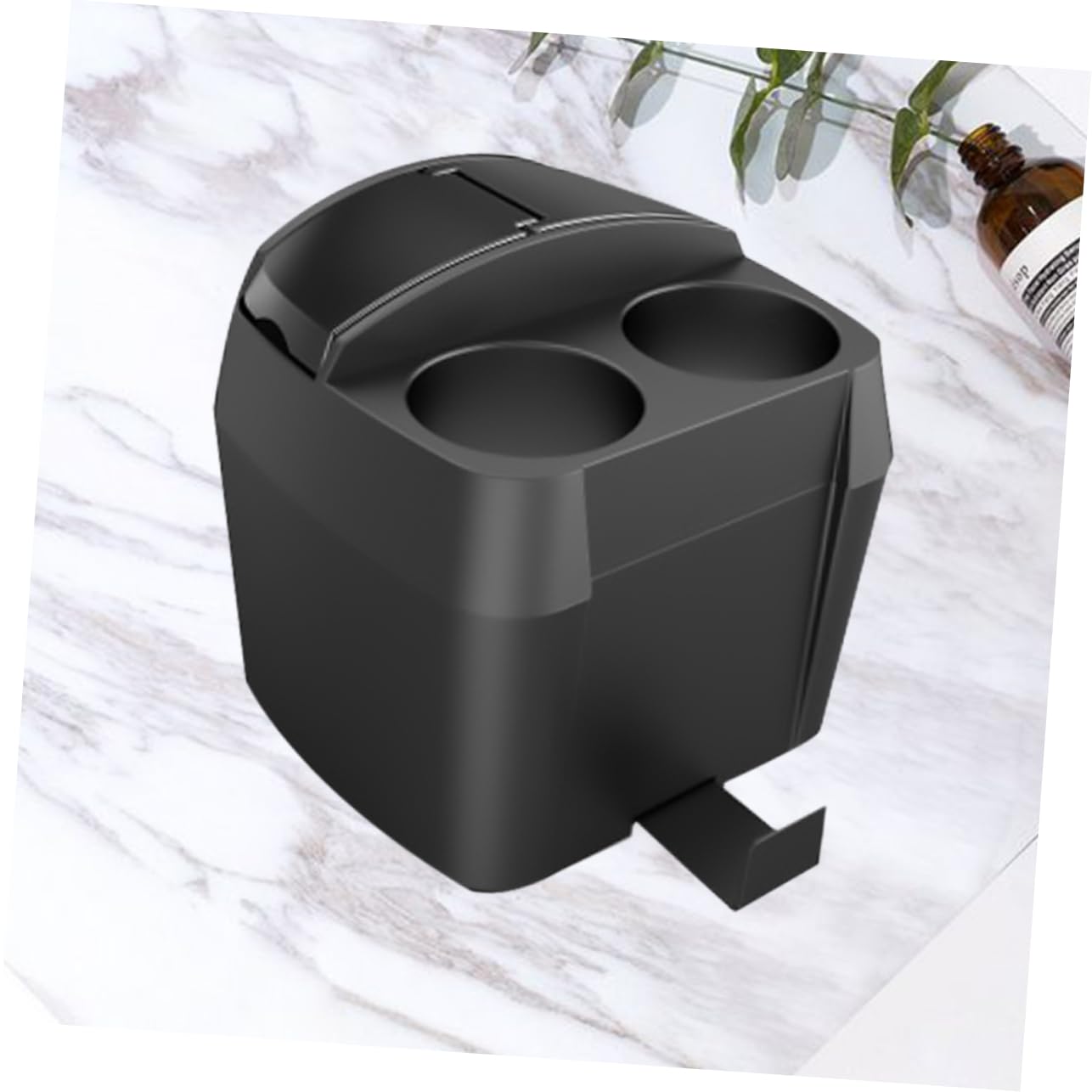Amosfun Auto Mülleimer Schwarz aus Abs und Pp, Multifunktional für Auto | Getränkehalter und Ablagebox, Geeignet für Müll und Papiertücher, Leicht zu Reinigen