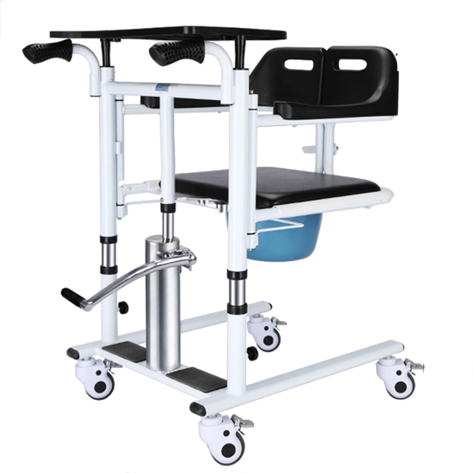 Silla de Traslado de Pacientes, Silla de Ruedas Elevadora de Enfermería, con Asiento Dividido en 180 °, for Adultos, Discapacitados y Ancianos, Carga Máxima: 150 Kg/330 Libras (Size : D)