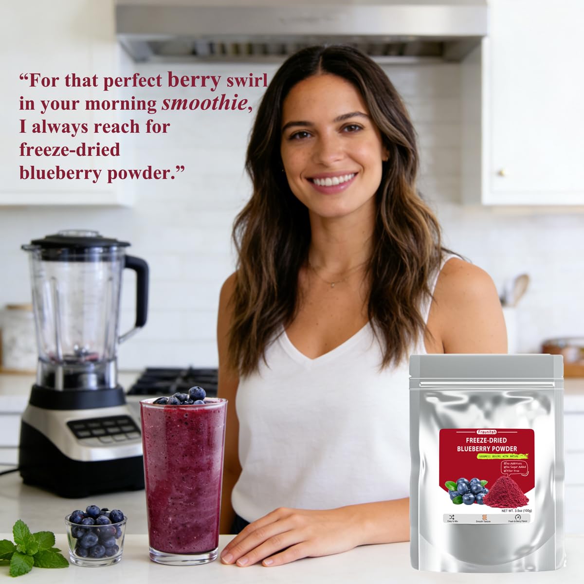 Fraunitsh Freeze Dried Blueberry Powder, 3.52oz | Natural Blueberries Fruit Powder, No Sugar & Additives | Great Flavor for Smoothies, Drinks, Unflavored (3.52oz) - Image 5