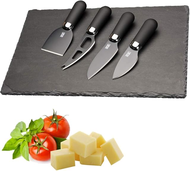 Brooklyn Chrome Range (4pc Cheese Knives & Slate)