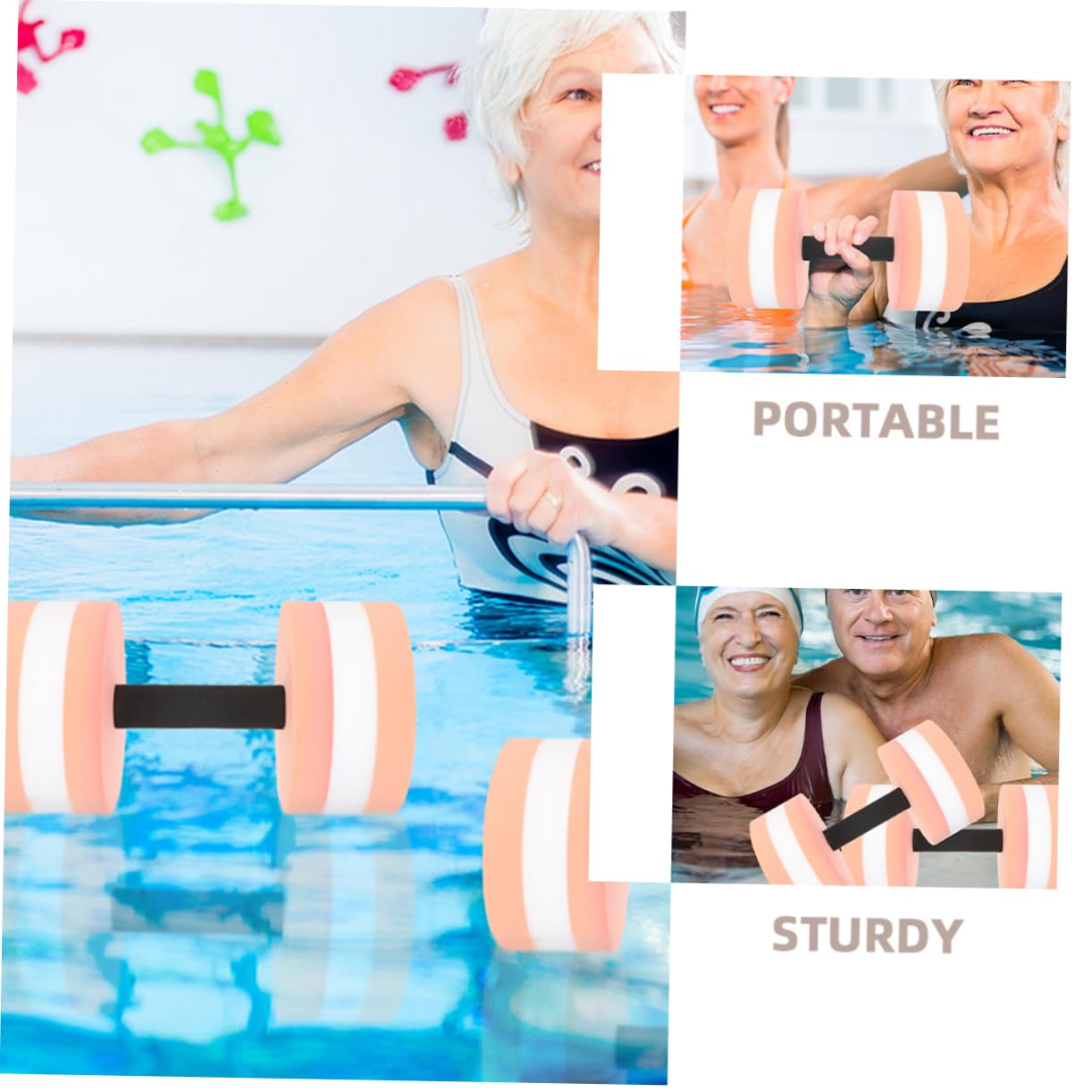Mikinona Wasserhanteln Eva Auftrieb Poolgewichte 4 Stück Für Wassergymnastik Fitnessgeräte Erwachsene Pooltraining
