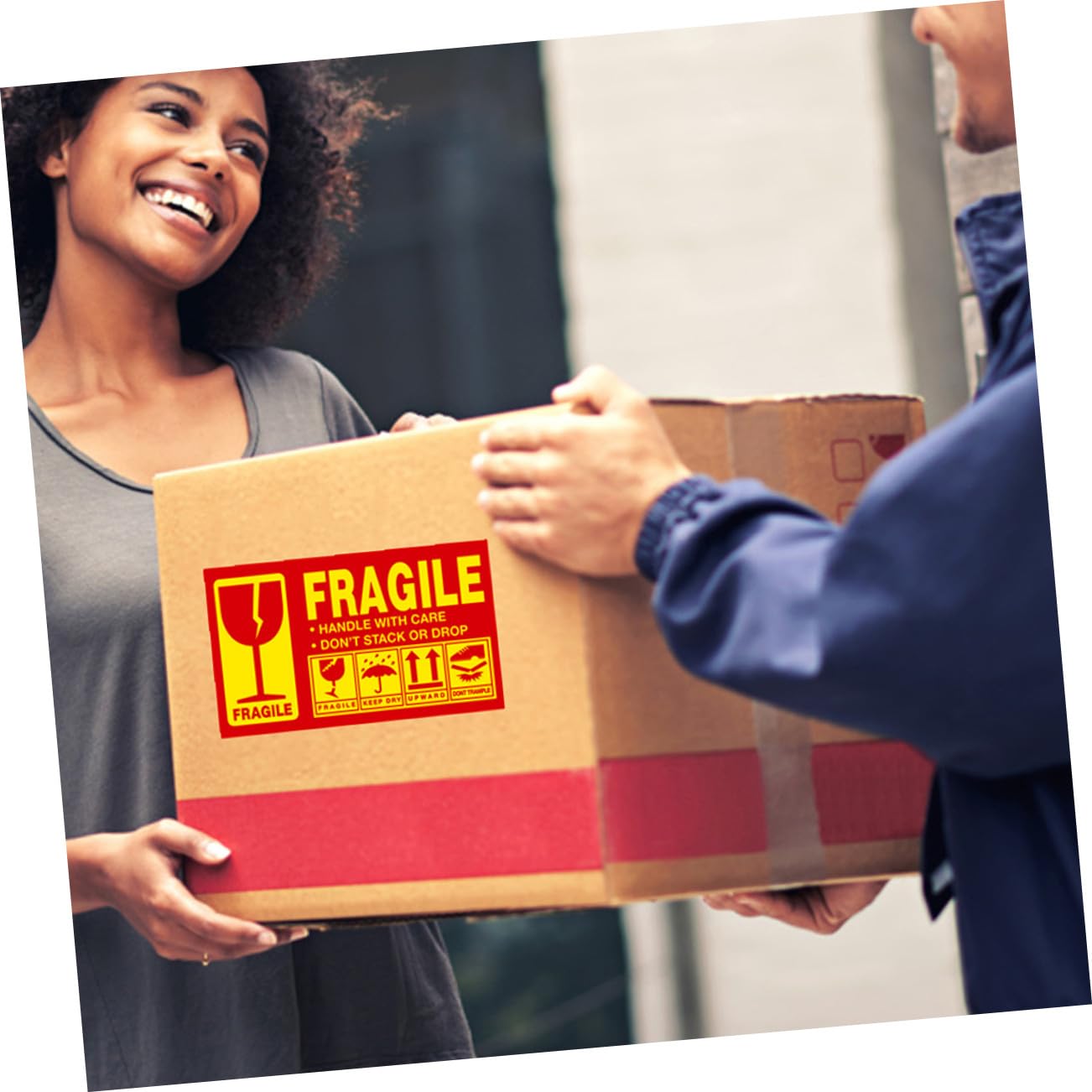 POPETPOP Etichette Adesive Fragile Per Imballaggio Spedizione e Trasloco Adesivi Di Avvertenza Per Spedizione e Imballaggio Adesivo Di Fragile