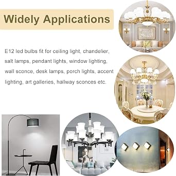 E12 Led Light Bulbs for Appliance Light Bulb, Warm White 6 Pack