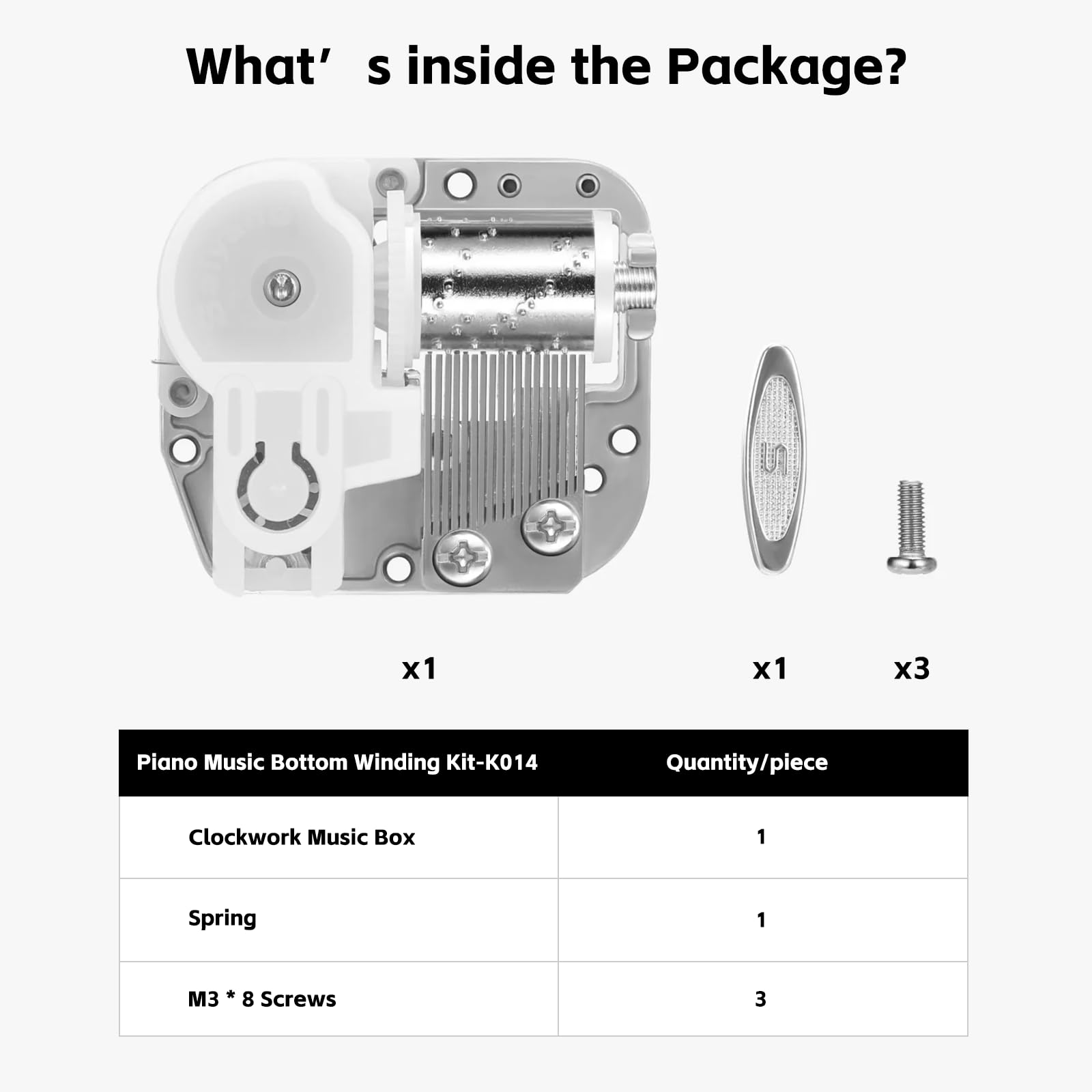 Kit De Montaje Para Caja De Música De Piano K014 - Incluye Componentes, Necesita Piezas Impresas En 3D
