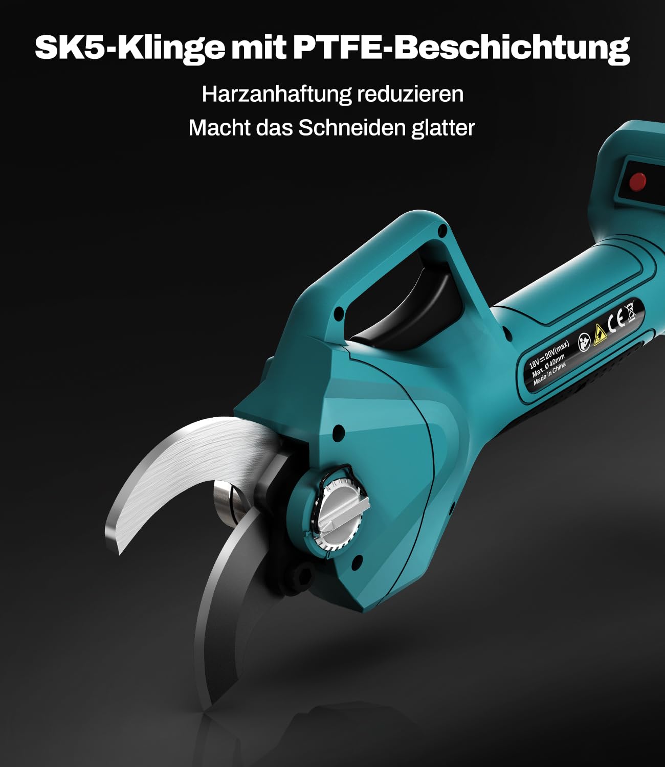 40mm Akku Astschere Kompatibel mit Makita 18V Akku, CSS03 Bürstenloser Elektrische Gartenschere mit LCD-Anzeige, Elektrisch Baumschere Akkuschere (ohne Akku und Ladegerät)
