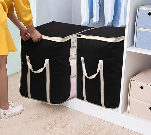 Miniatura 7 de MISSLO King - Bolsa de almacenamiento de edredones de 120 litros para mantas, ropa, suéteres, ropa de cama, organizador con asas reforzadas,